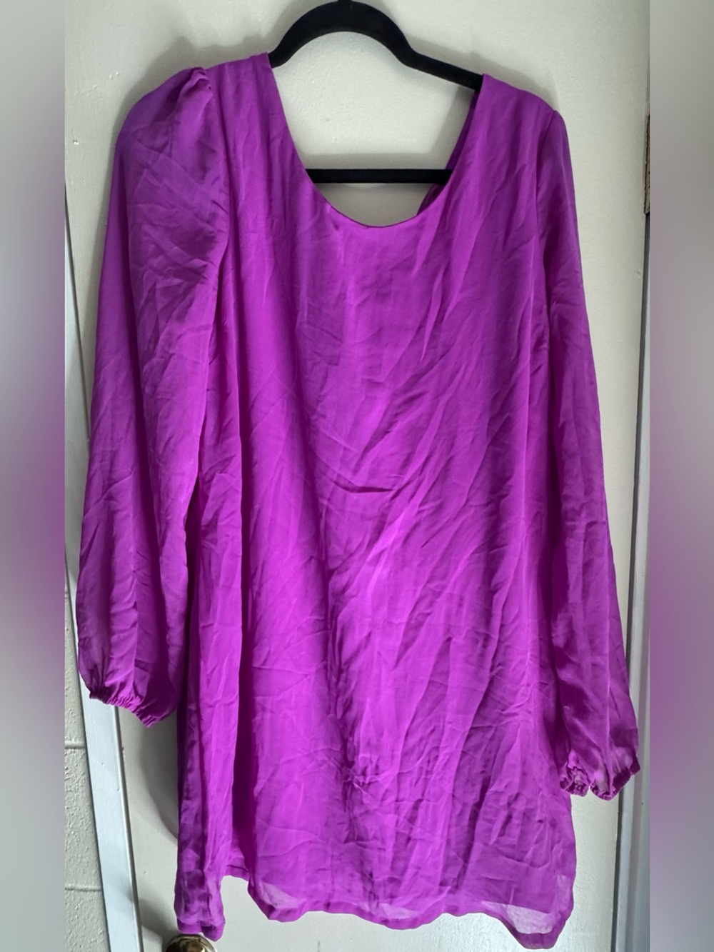 Charlotte Russe Vibrant Fuchsia Long-Sleeve Tunic